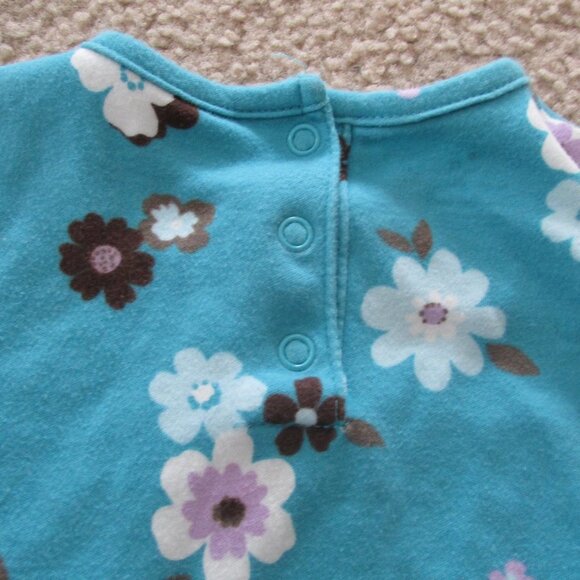 Small Wonders Pullover‎ Shirt Girls Size 3-6M Blue Long Sleeve Rose Floral Top - Picture 5 of 6